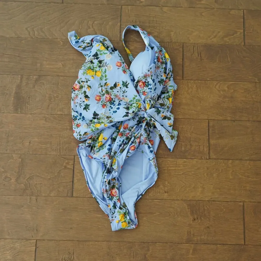 NWT Hanky Panky Wide Strap Wrap One Piece Swimsuit Size Large